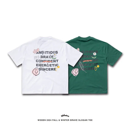 WODEN 2024 Fall & Winter 009 Brave Slogan Tee