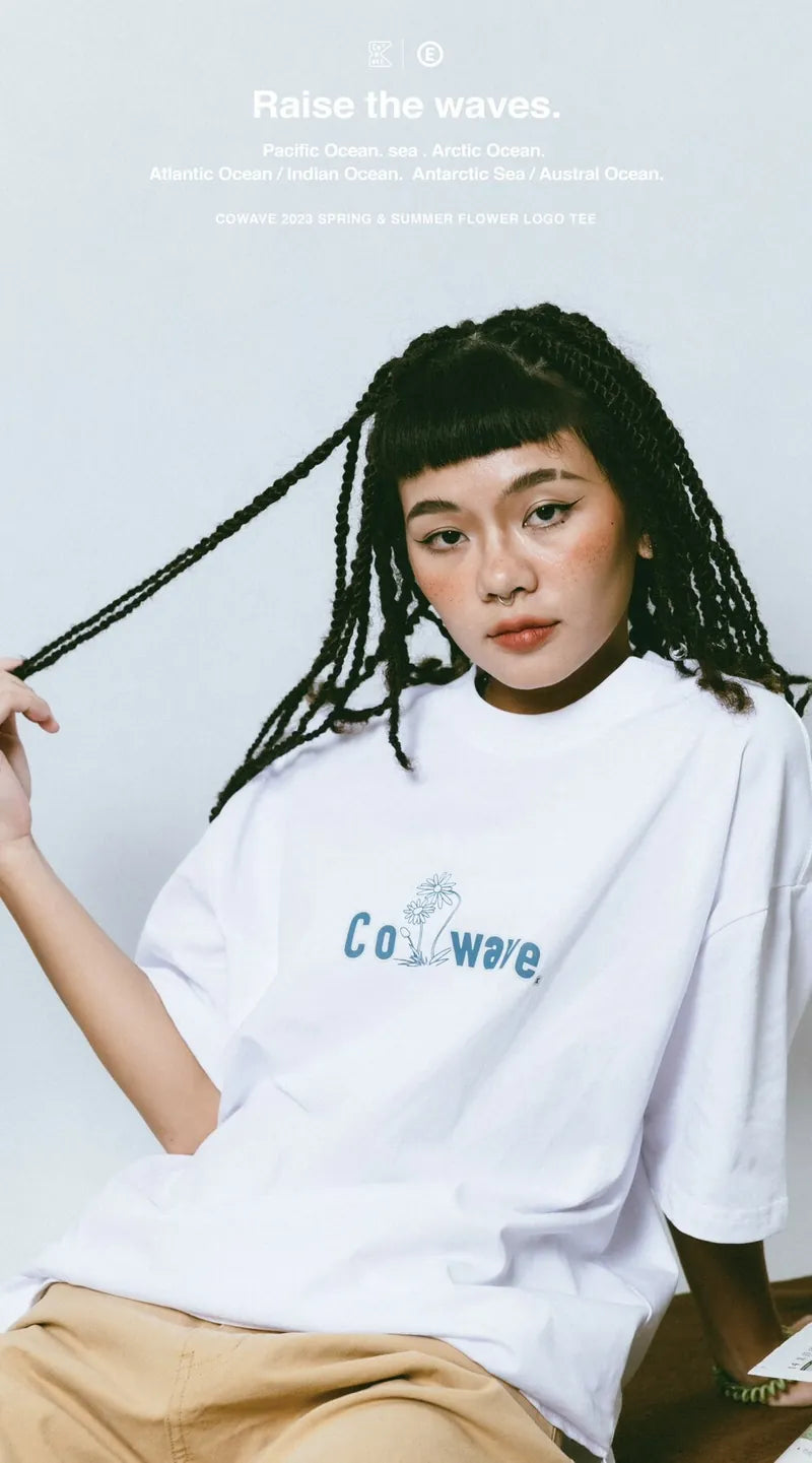 Cowave 2023 Spring & Summer Flower LOGO Tee 白