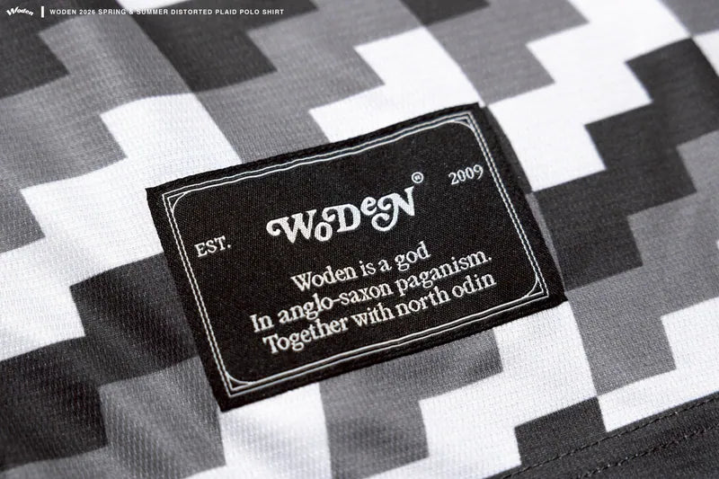 WODEN 2026 Spring & Summer 005 Distorted Plaid Polo Shirt