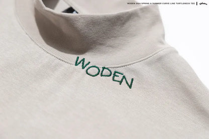 WODEN 2024 Spring & Summer Curve Line Turtleneck Tee