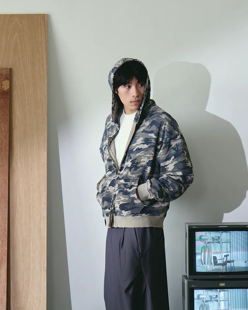 P.B.P - VINTAGE PATTERN HOODED JACKET - CAMO