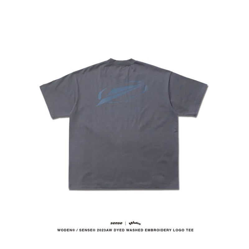 WODEN® / sense® 2023 Autumn & Winter 051 Dyed washed embroidery logo tee