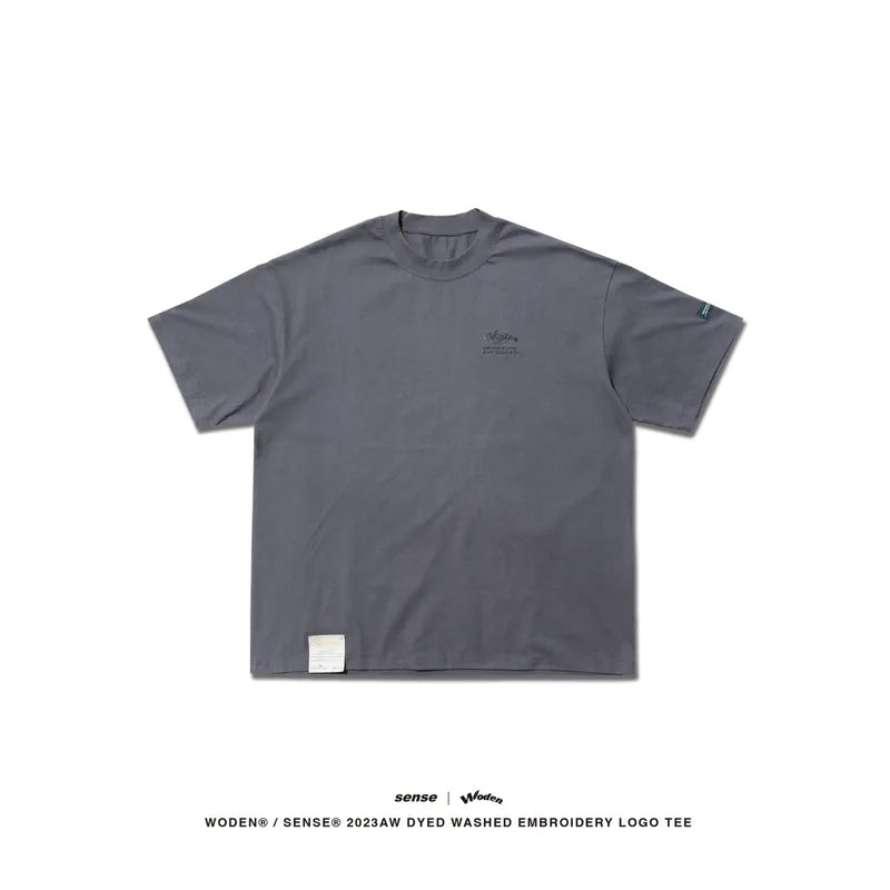 WODEN® / sense® 2023 Autumn & Winter 051 Dyed washed embroidery logo tee