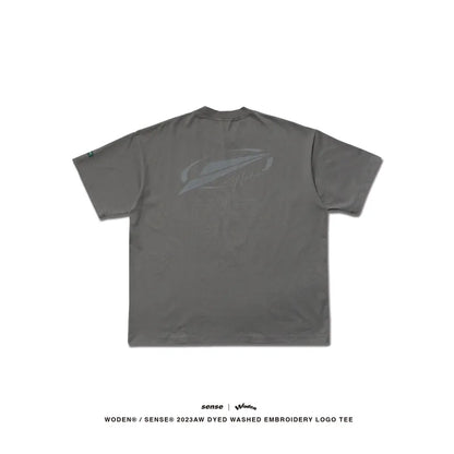 WODEN® / sense® 2023 Autumn & Winter 051 Dyed washed embroidery logo tee