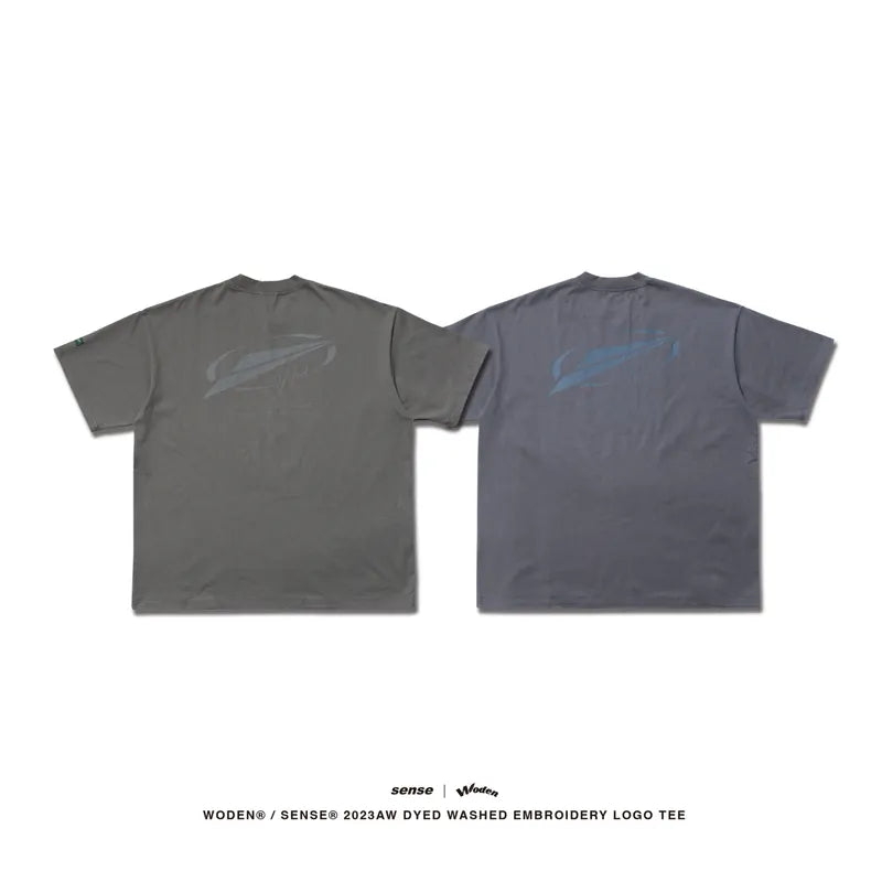 WODEN® / sense® 2023 Autumn & Winter 051 Dyed washed embroidery logo tee