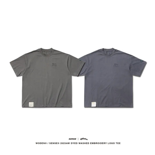 WODEN® / sense® 2023 Autumn & Winter 051 Dyed washed embroidery logo tee