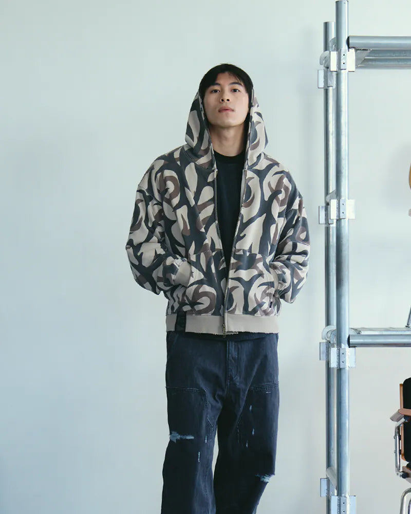 P.B.P - VINTAGE PATTERN HOODED JACKET - THORNS CAMO