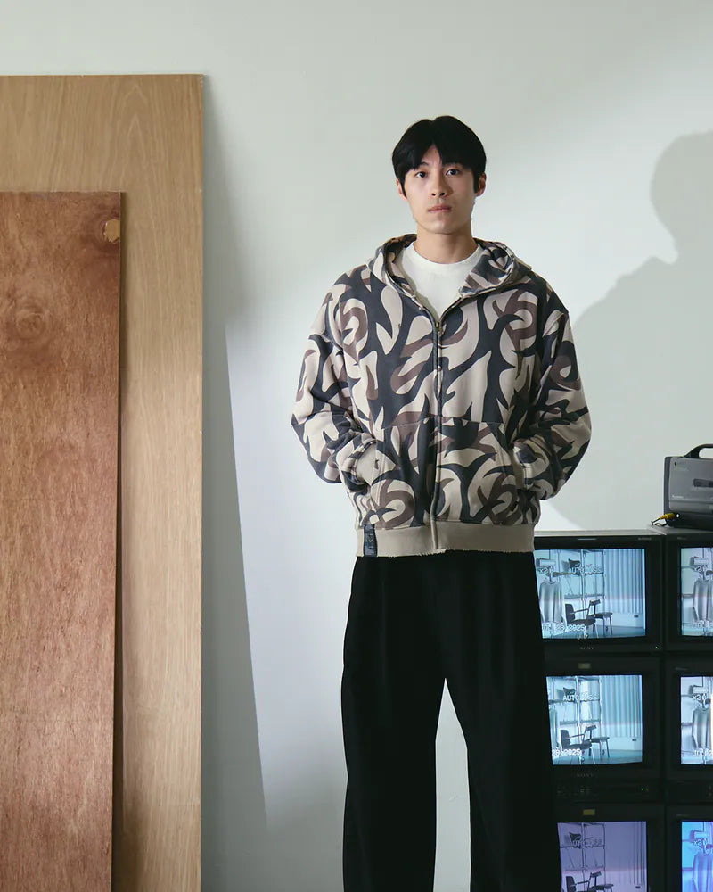 P.B.P - VINTAGE PATTERN HOODED JACKET - THORNS CAMO