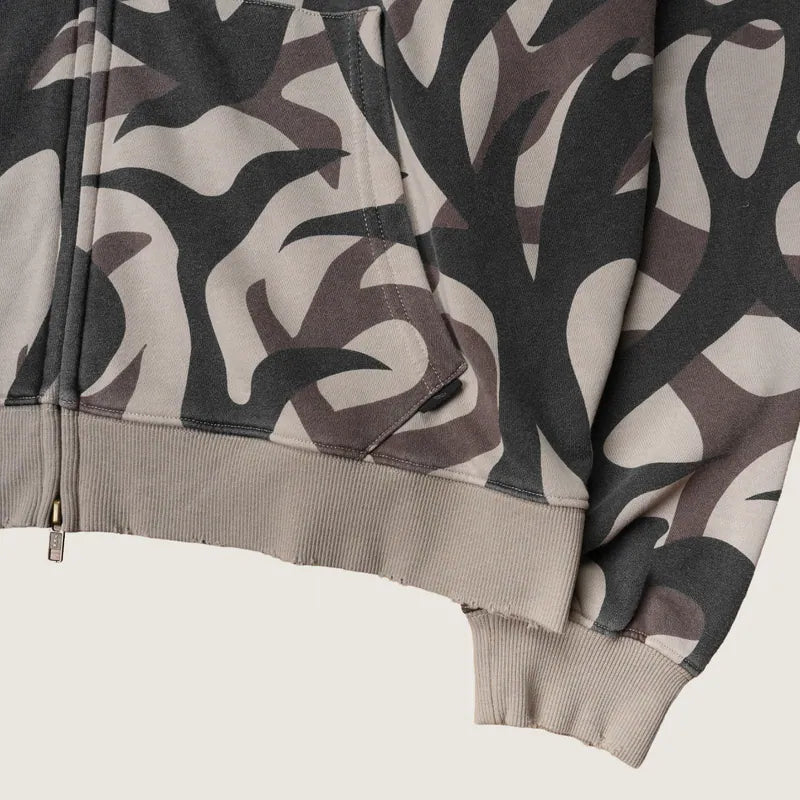P.B.P - VINTAGE PATTERN HOODED JACKET - THORNS CAMO