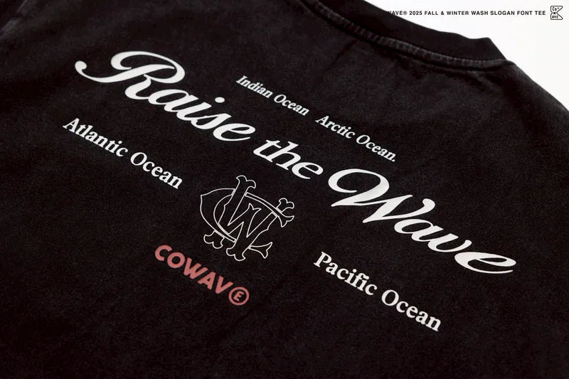 COWAVE® 2025 Fall & Winter Wash Slogan Font Tee