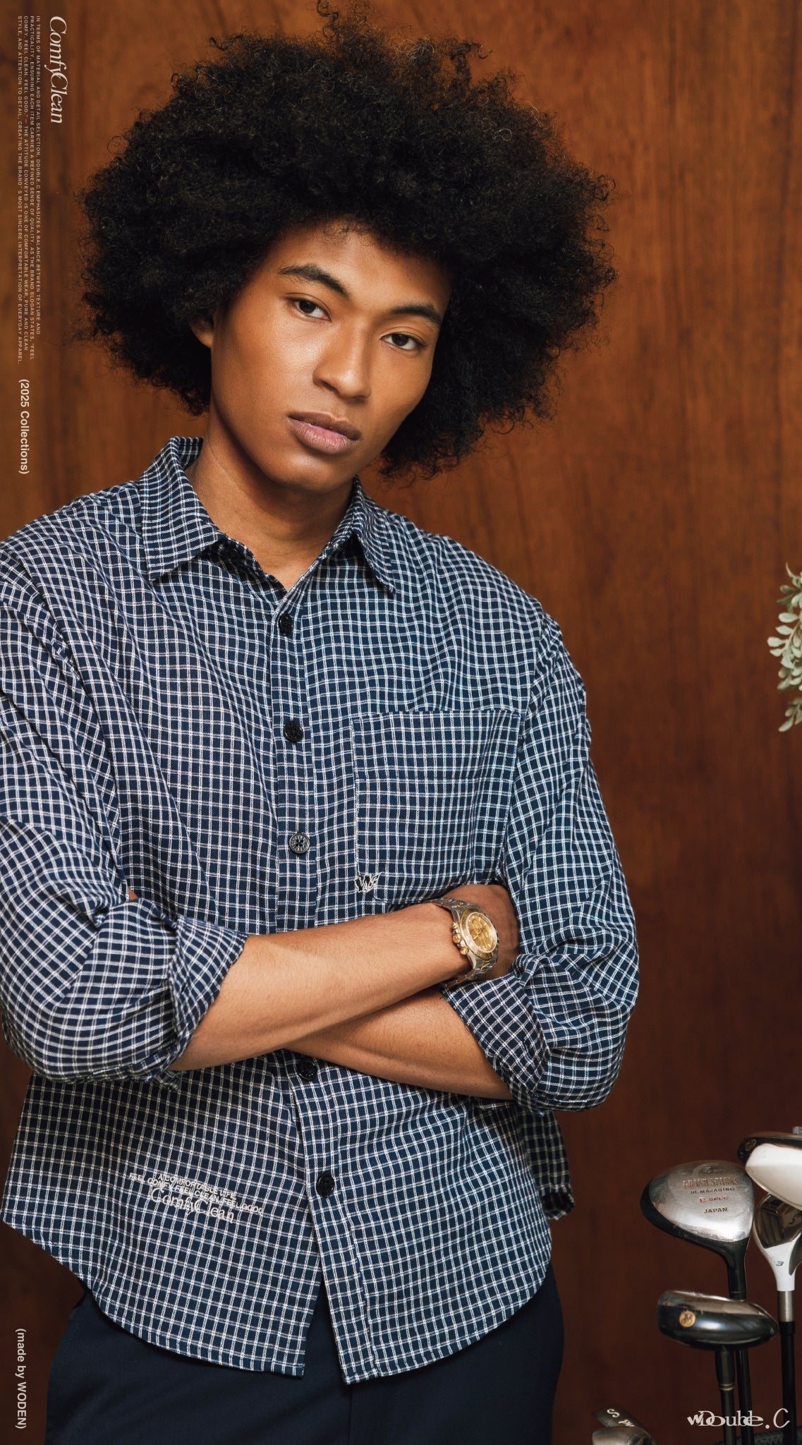 Double.C 2025 Fall & Winter Clean Plaid Shirt