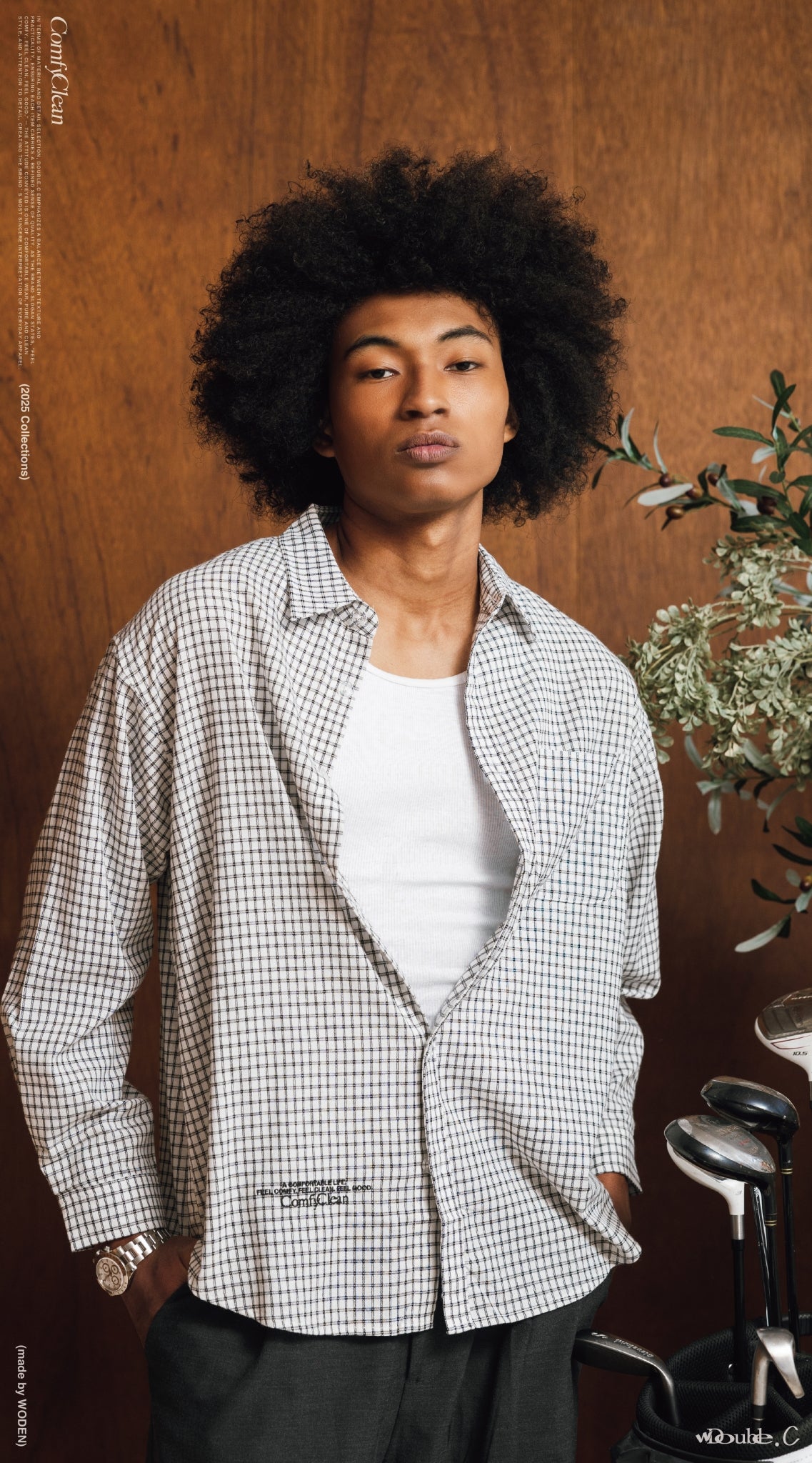 Double.C 2025 Fall & Winter Clean Plaid Shirt