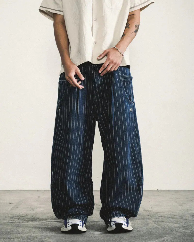 ARC STIRPED BALLOON DENIM