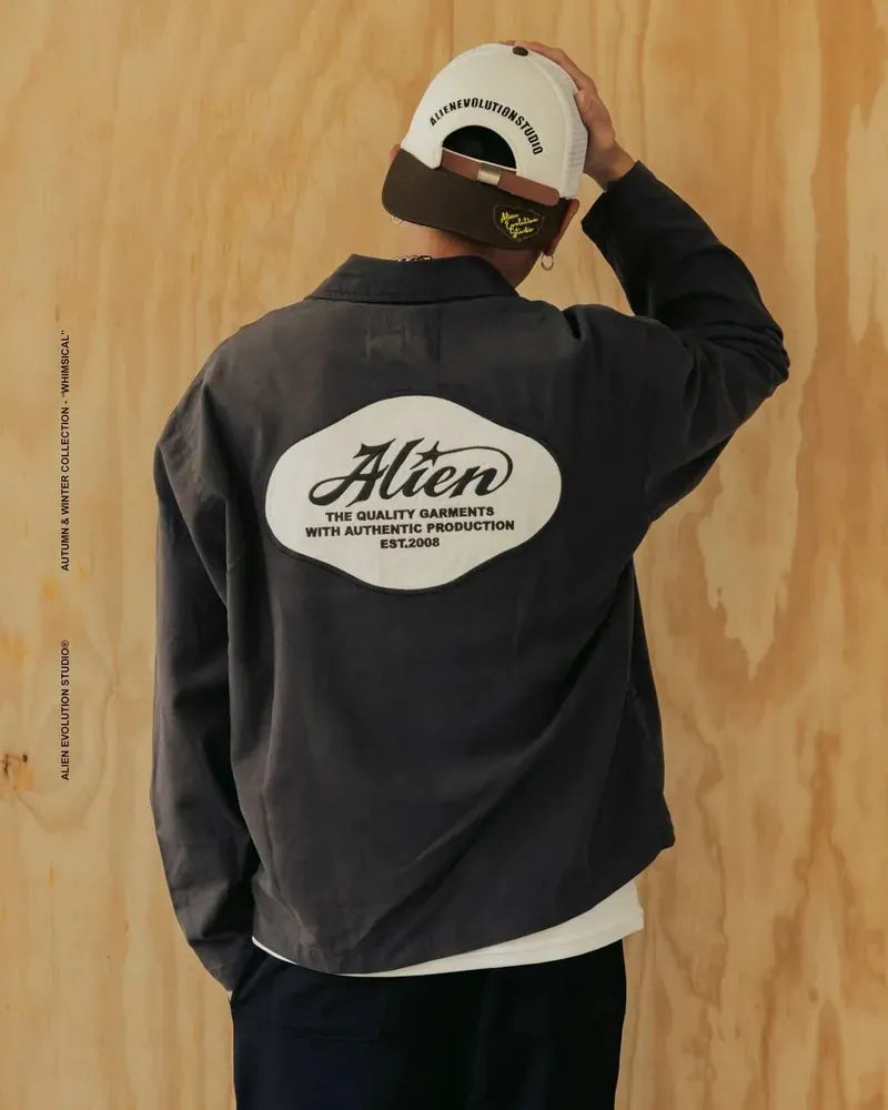 AES Alien Star Applique Washed Polo Shirt