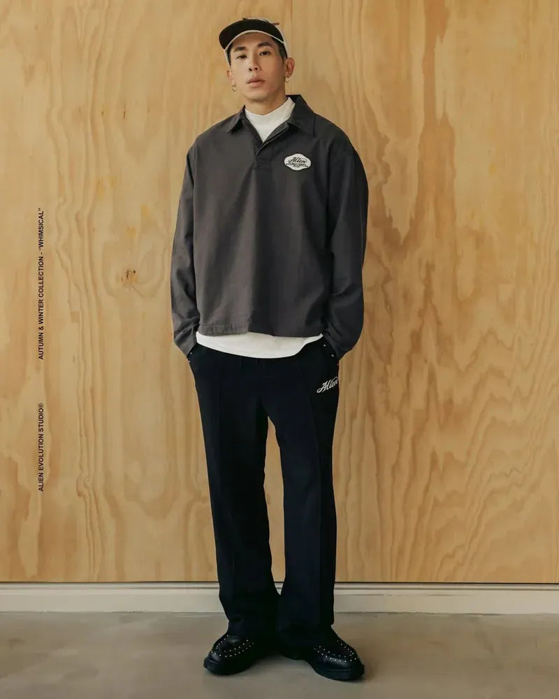 AES Alien Star Applique Washed Polo Shirt