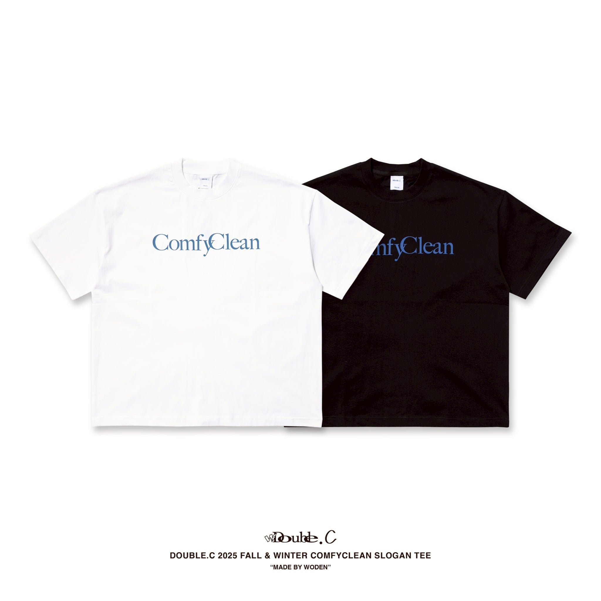 Double.C 2025 Fall & Winter ComfyClean Slogan Tee
