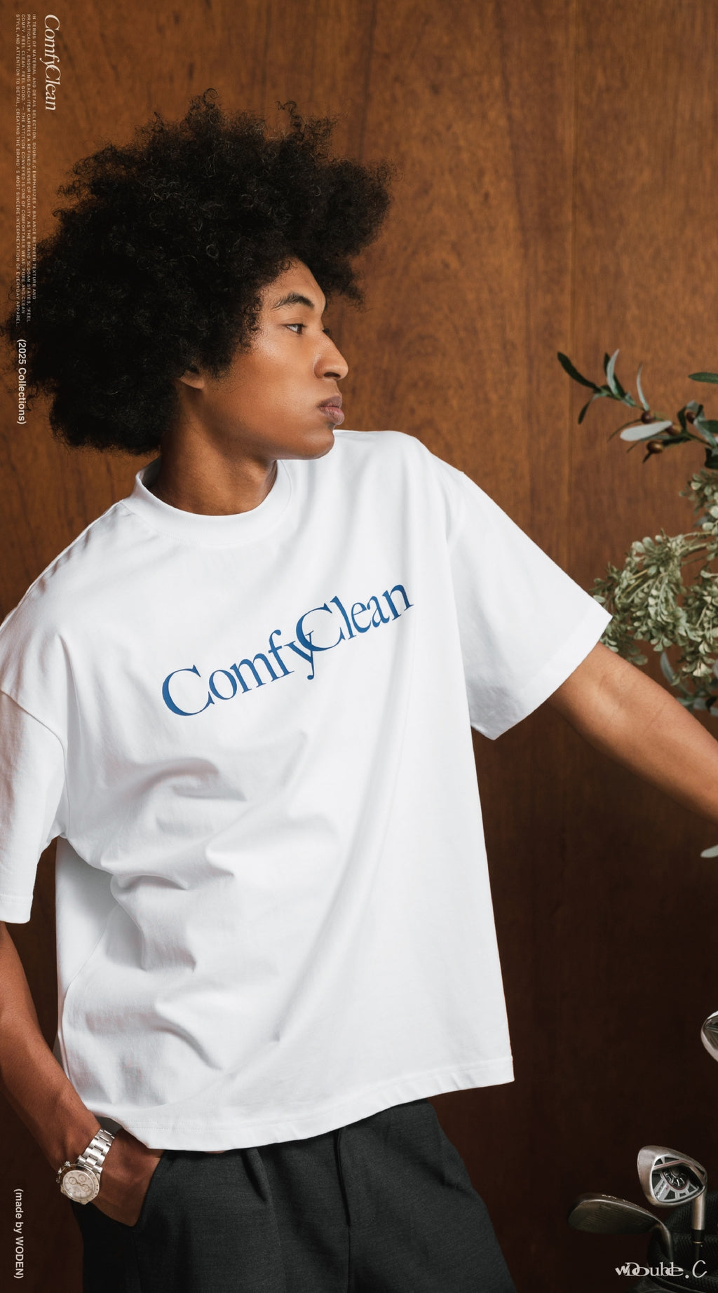 Double.C 2025 Fall & Winter ComfyClean Slogan Tee