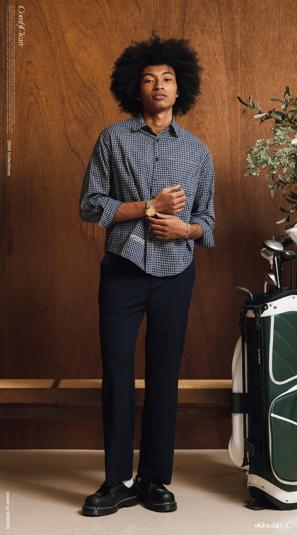 Double.C 2025 Fall & Winter Clean Plaid Shirt