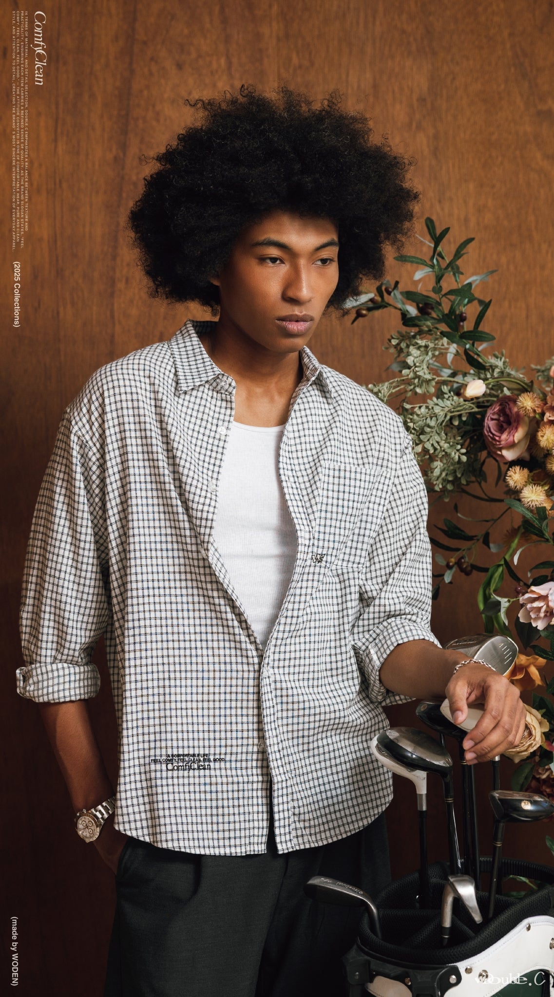 Double.C 2025 Fall & Winter Clean Plaid Shirt