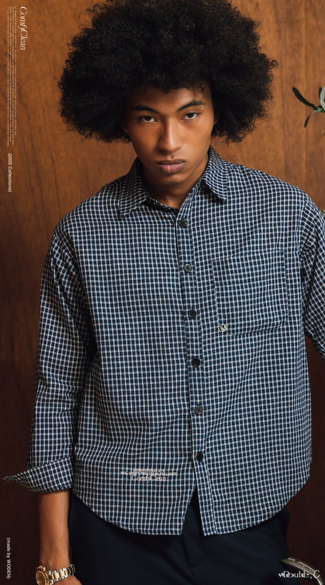 Double.C 2025 Fall & Winter Clean Plaid Shirt