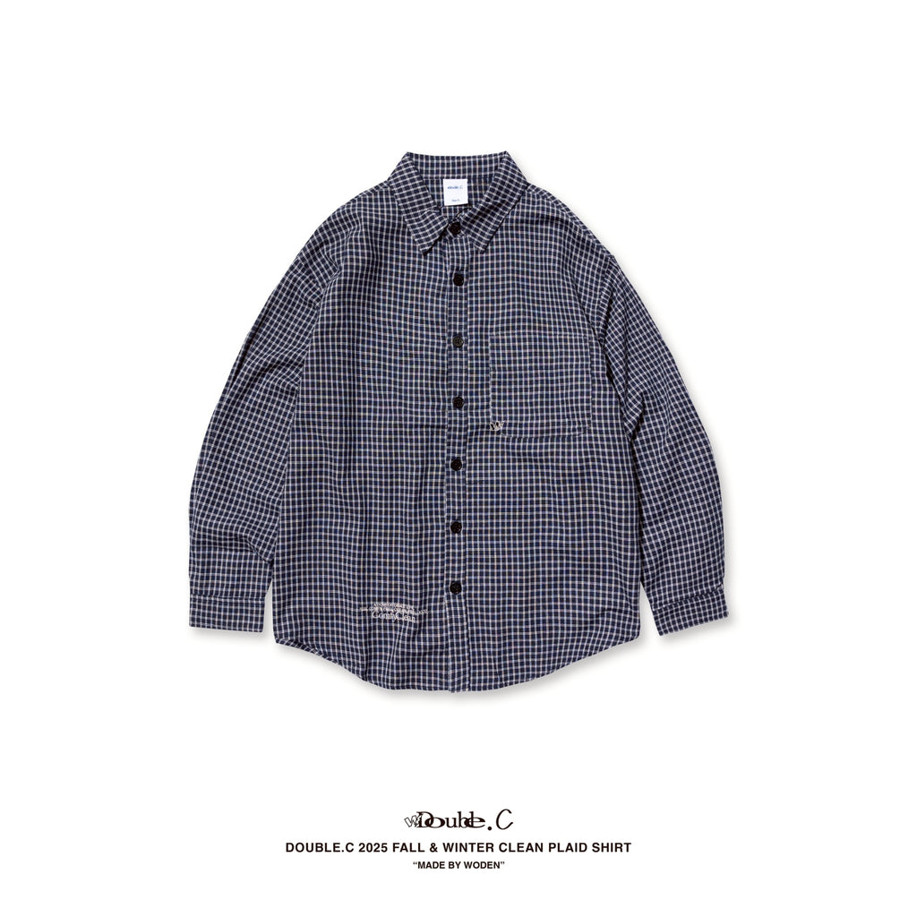 Double.C 2025 Fall & Winter Clean Plaid Shirt