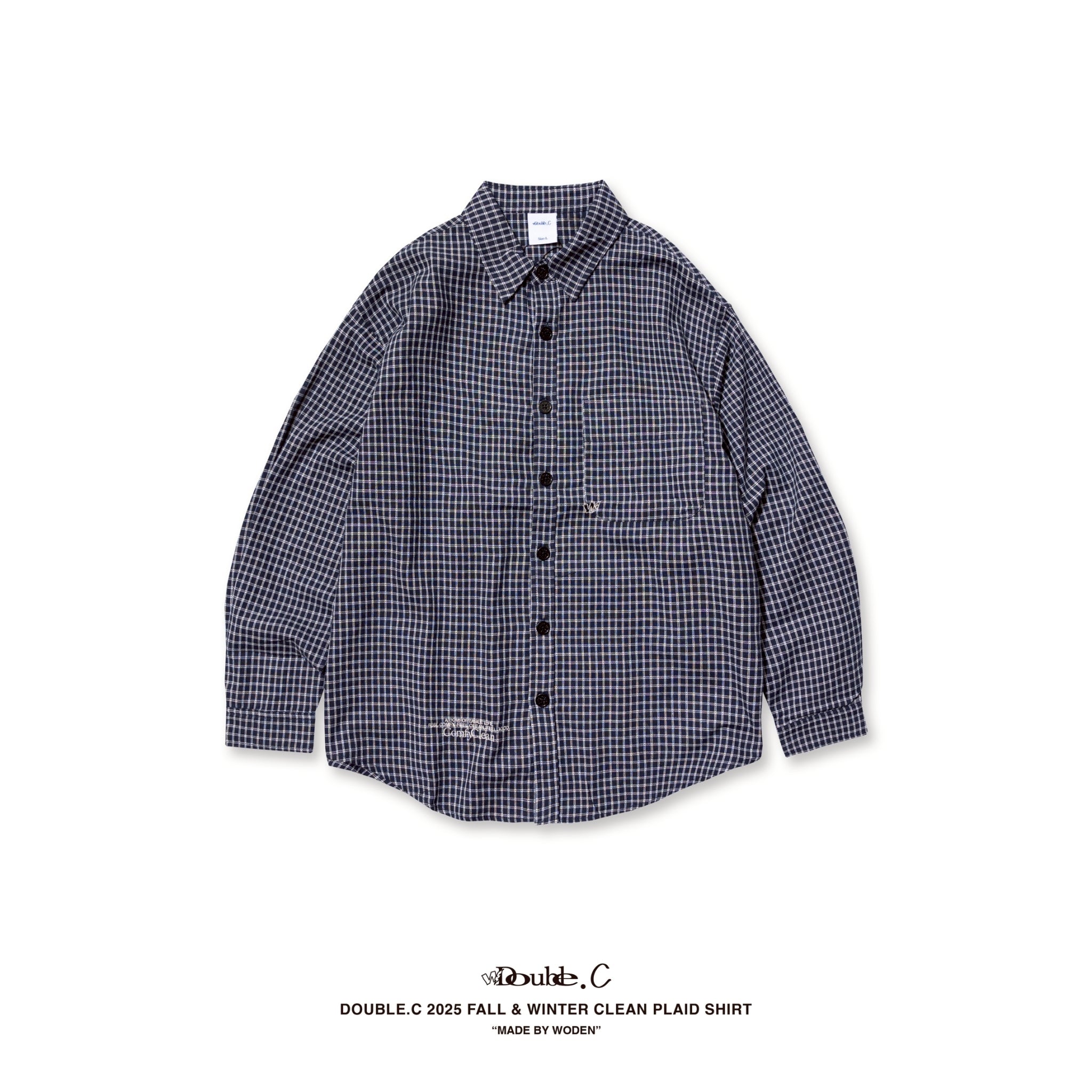Double.C 2025 Fall & Winter Clean Plaid Shirt