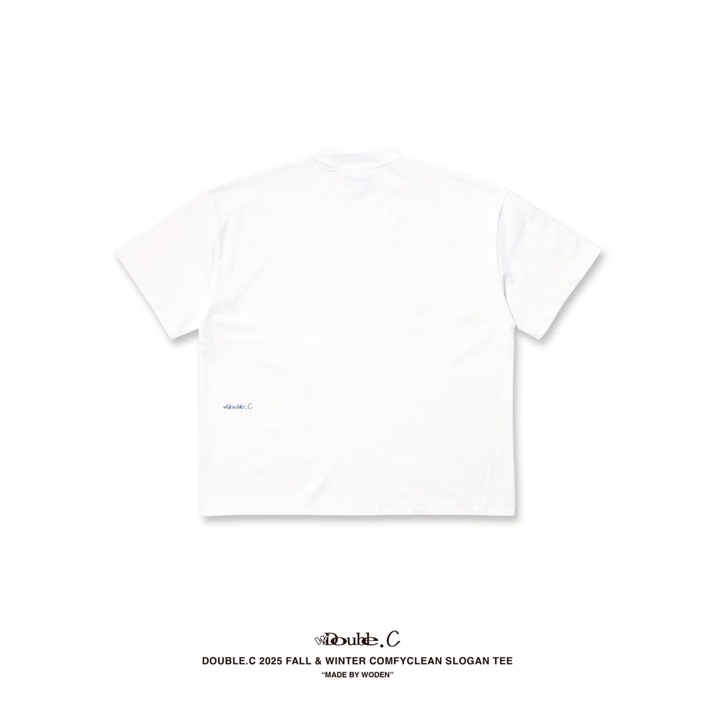 Double.C 2025 Fall & Winter ComfyClean Slogan Tee