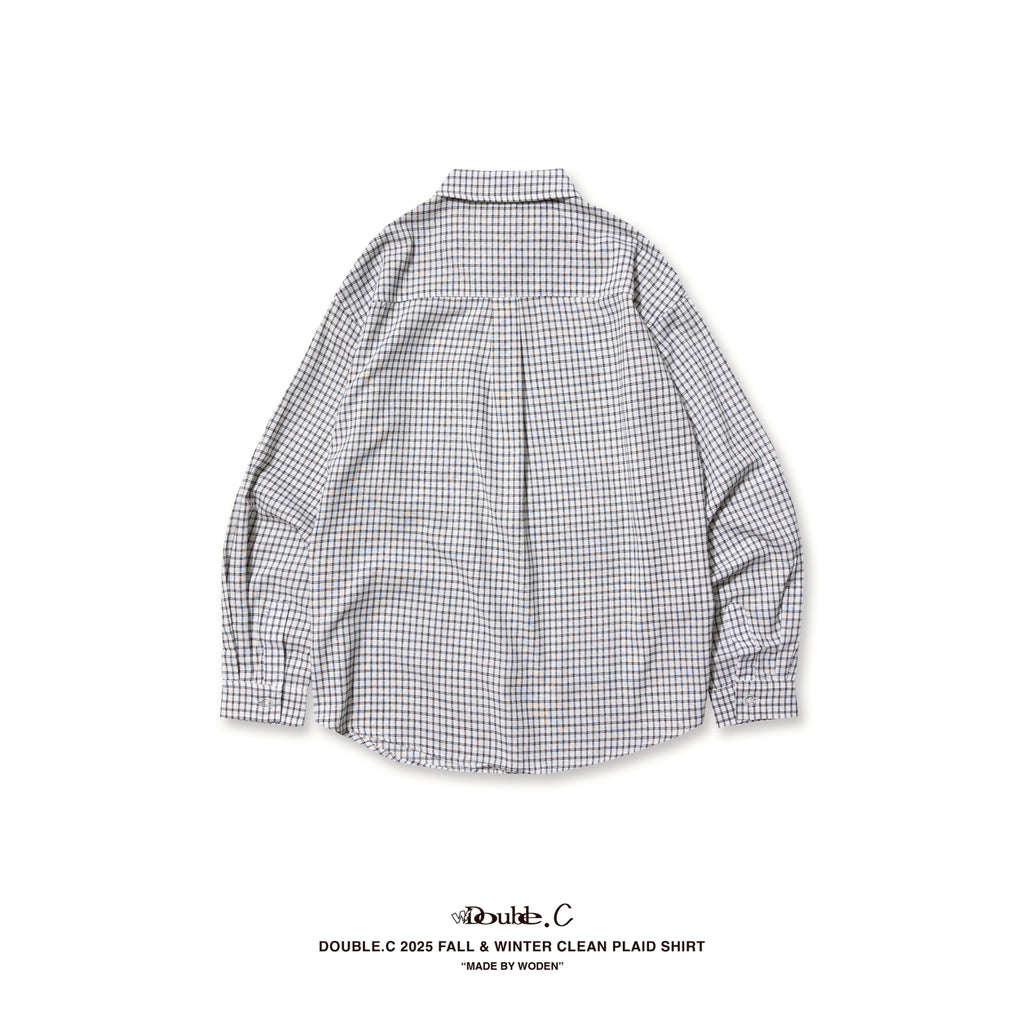 Double.C 2025 Fall & Winter Clean Plaid Shirt