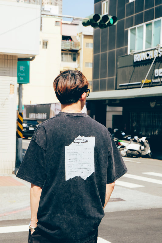 VINDAY x Turnover 2024 Spring & Summer Forgotten Washed Receipt Tee