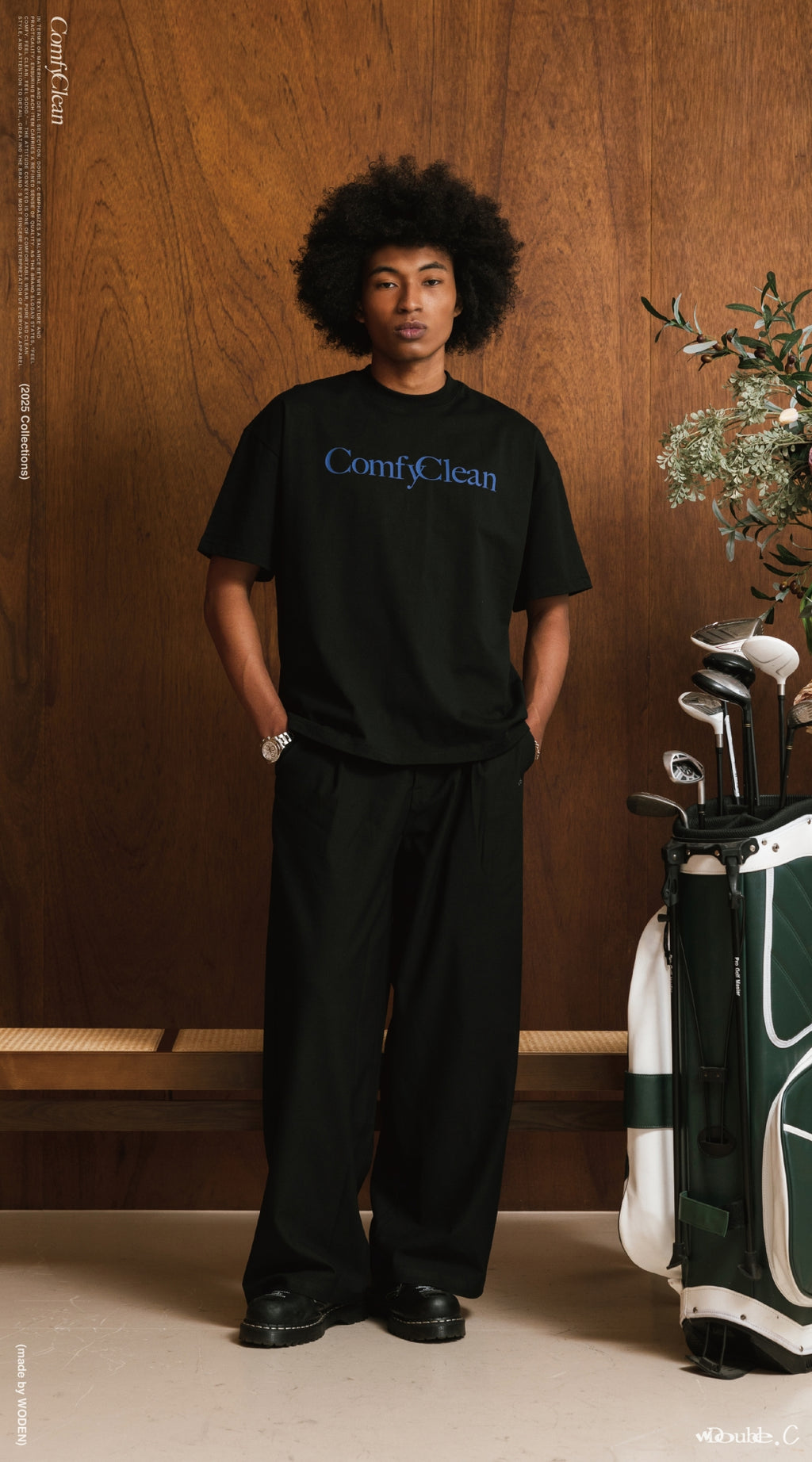 Double.C 2025 Fall & Winter ComfyClean Slogan Tee