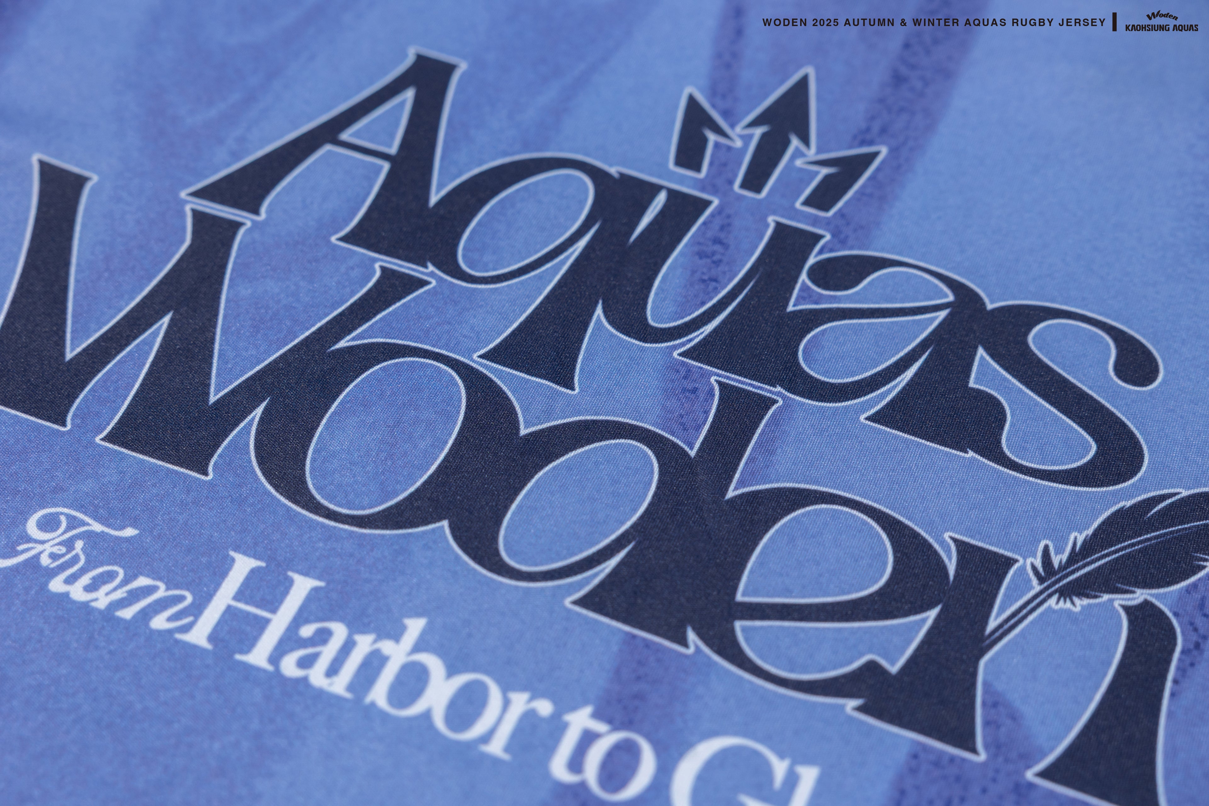 WODEN / AQUAS 2025 Autumn & Winter Wavy Pattern Rugby Jersey