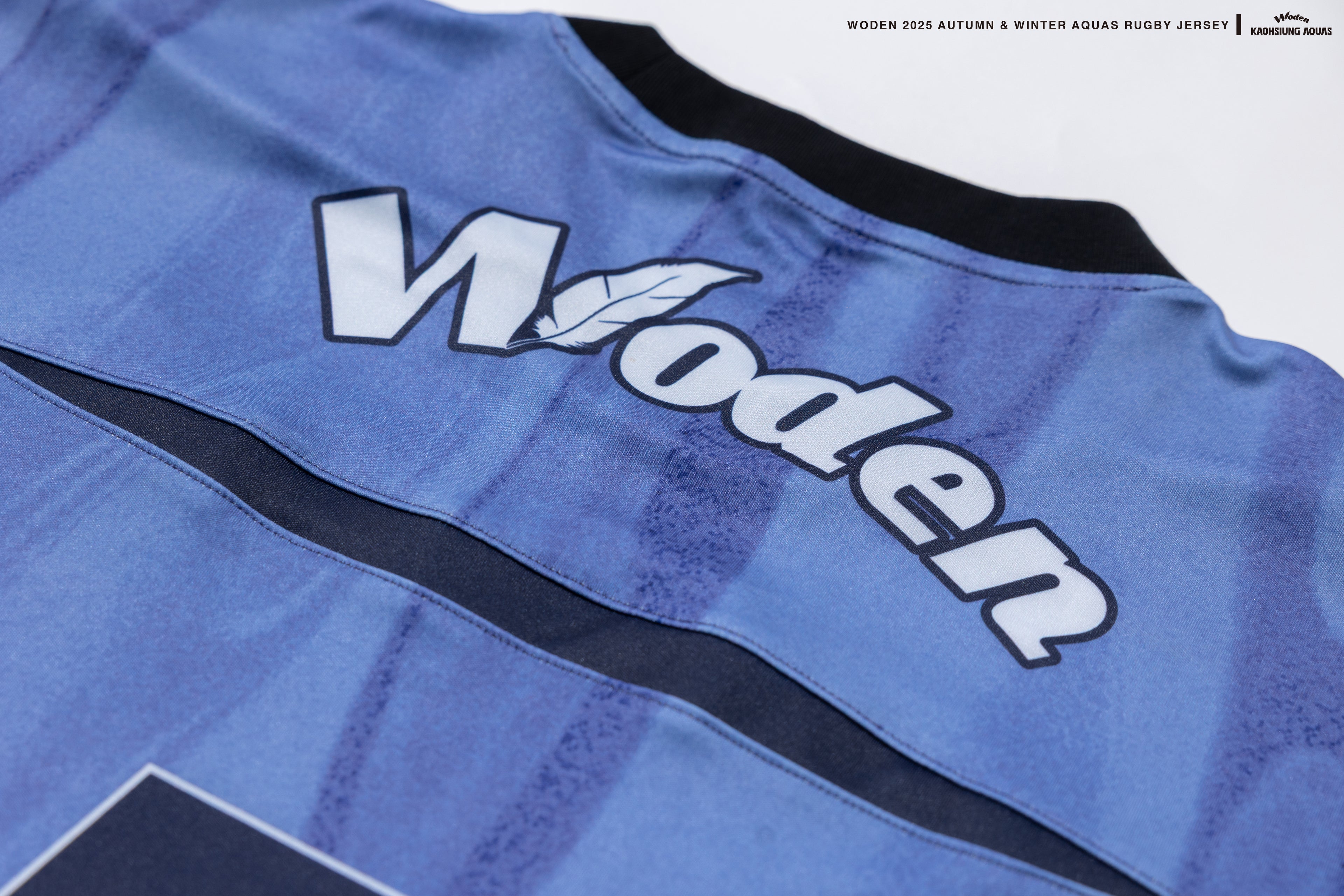 WODEN / AQUAS 2025 Autumn & Winter Wavy Pattern Rugby Jersey