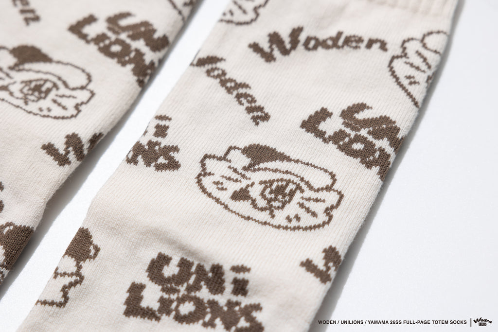 WODEN 2026 Spring & Summer 018 Unilions x Yamama Full-page totem Socks