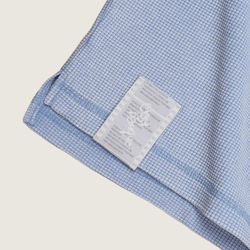P.B.P - EMBROIDERY WAFFLE TEE - LIGHT BLUE