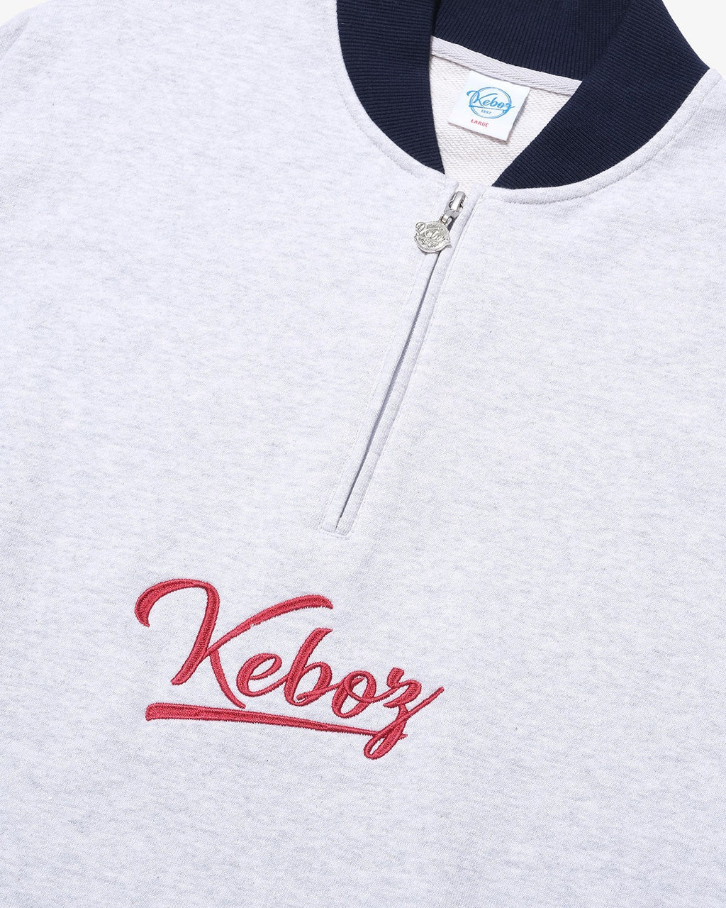 KEBOZ Half Zip Sweat Varsity Jacket
