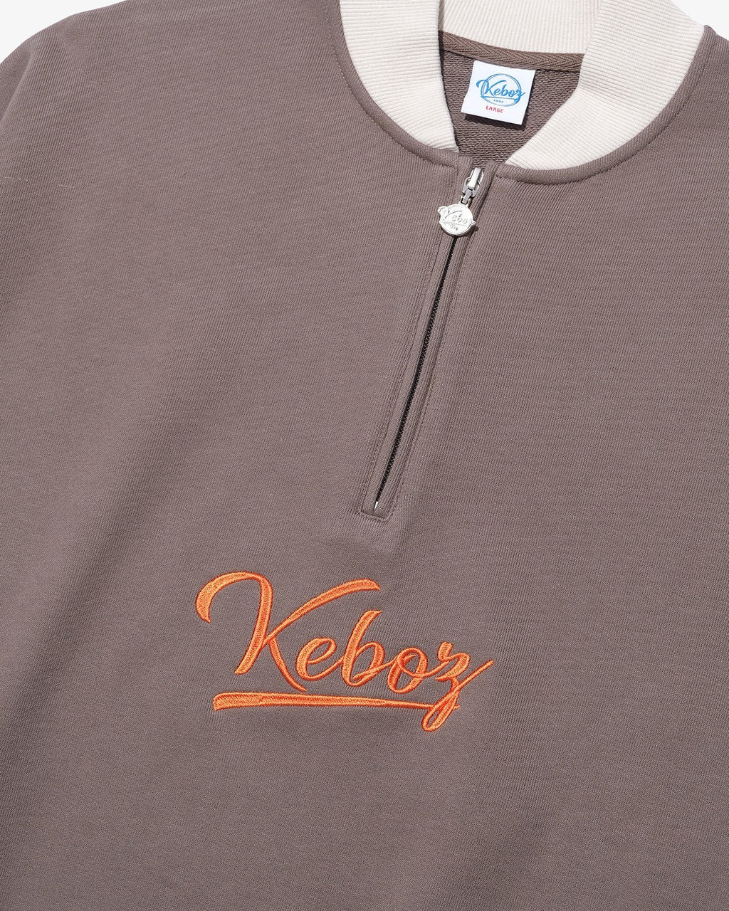 KEBOZ Half Zip Sweat Varsity Jacket