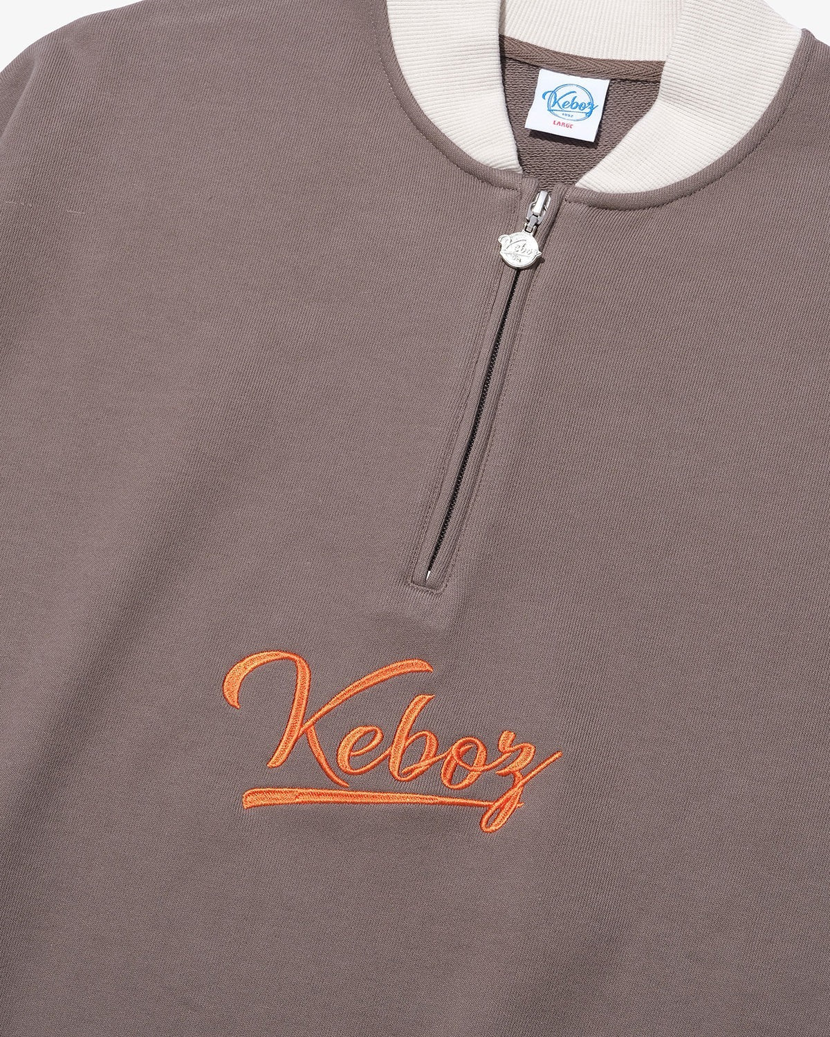 KEBOZ Half Zip Sweat Varsity Jacket