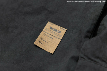 WODEN 2023-24 Autumn & Winter 014 Wash Wrinkle Shirt 水洗黑