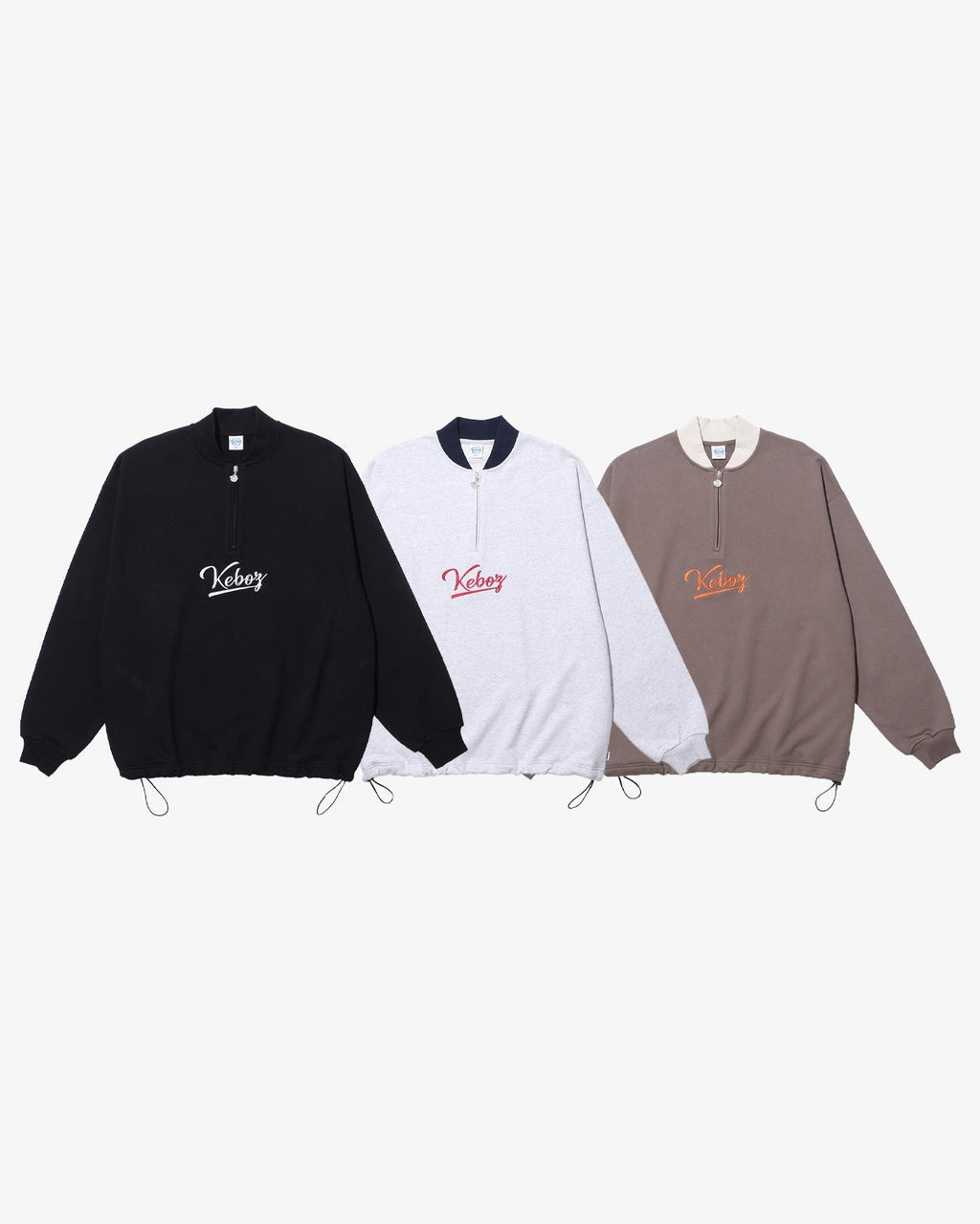 KEBOZ Half Zip Sweat Varsity Jacket