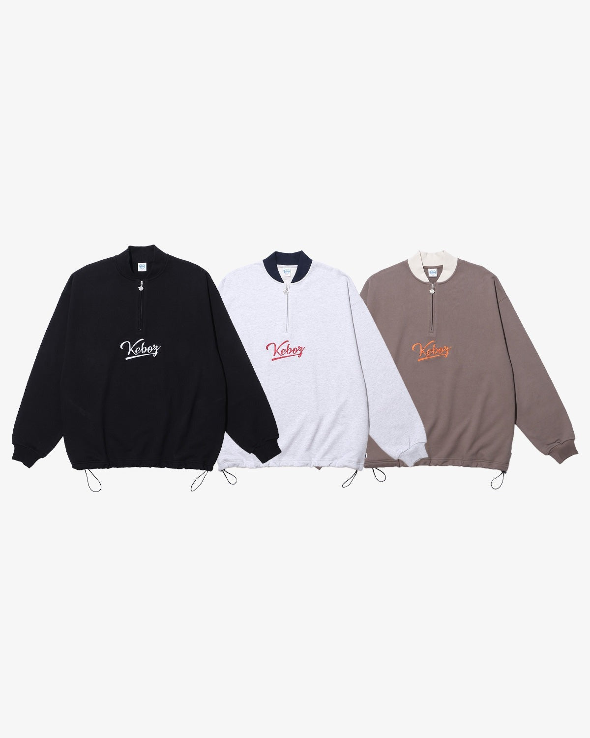 KEBOZ Half Zip Sweat Varsity Jacket