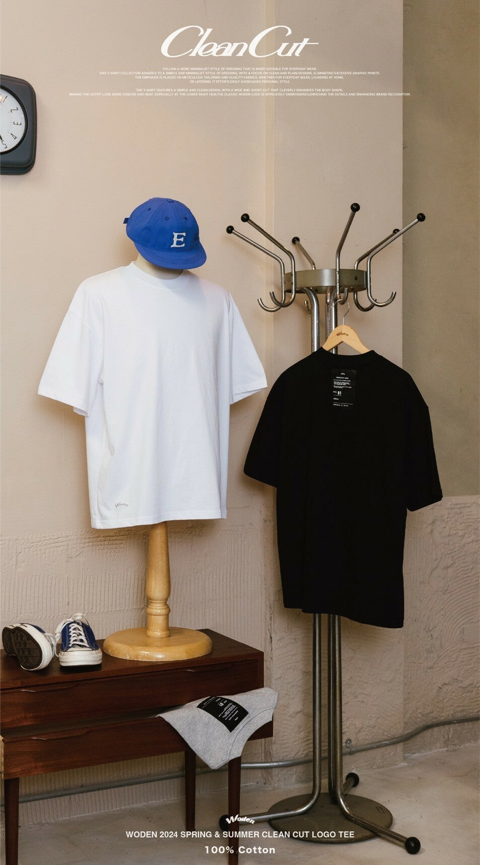 WODEN 2024 Spring & Summer 009 Clean cut LOGO Tee