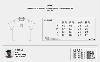 WODEN® / PIN SKTBS® 2023 Spring & Summer 063 Calendar LOGO tee