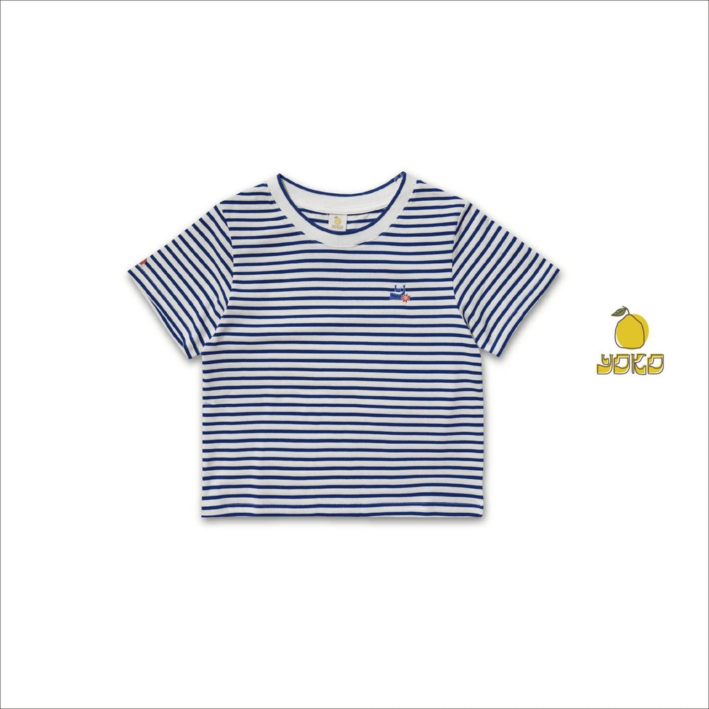 YOKO 條紋修身短版Tee