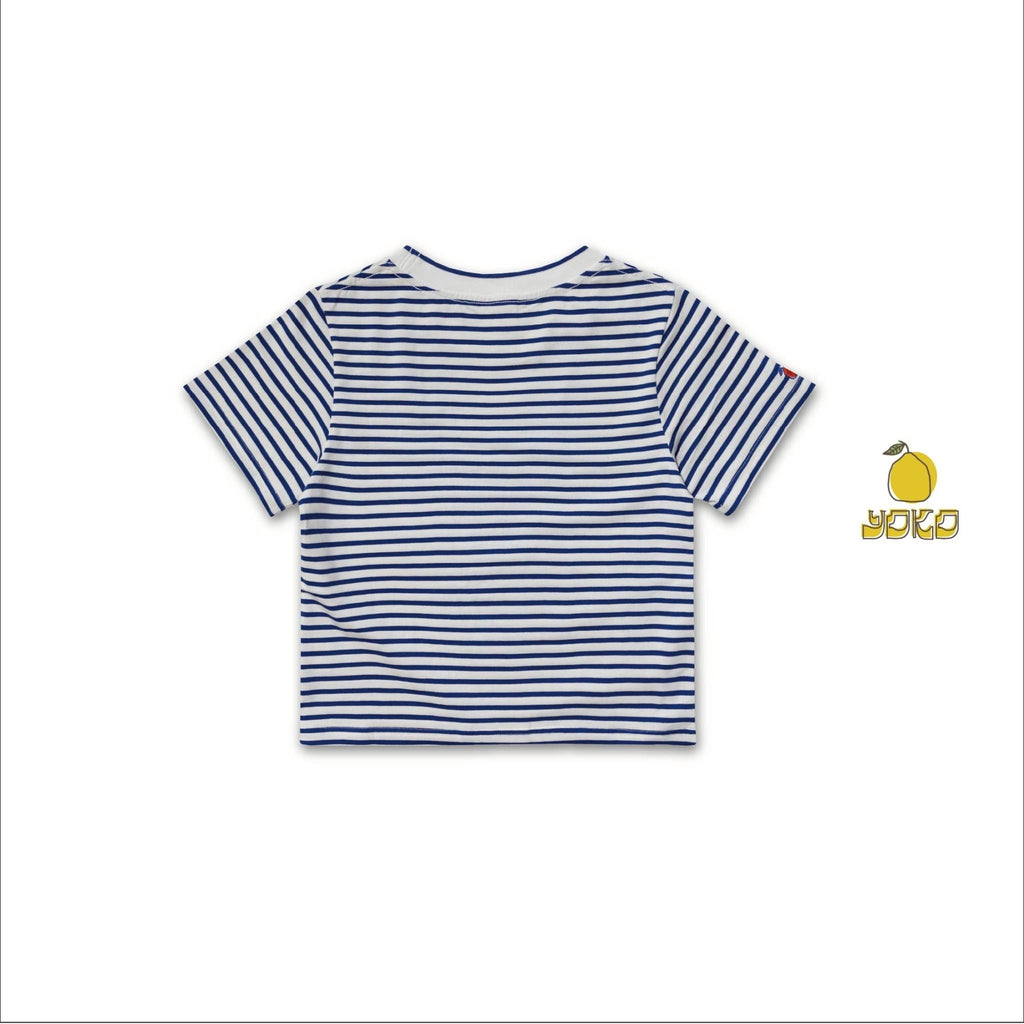 YOKO 條紋修身短版Tee