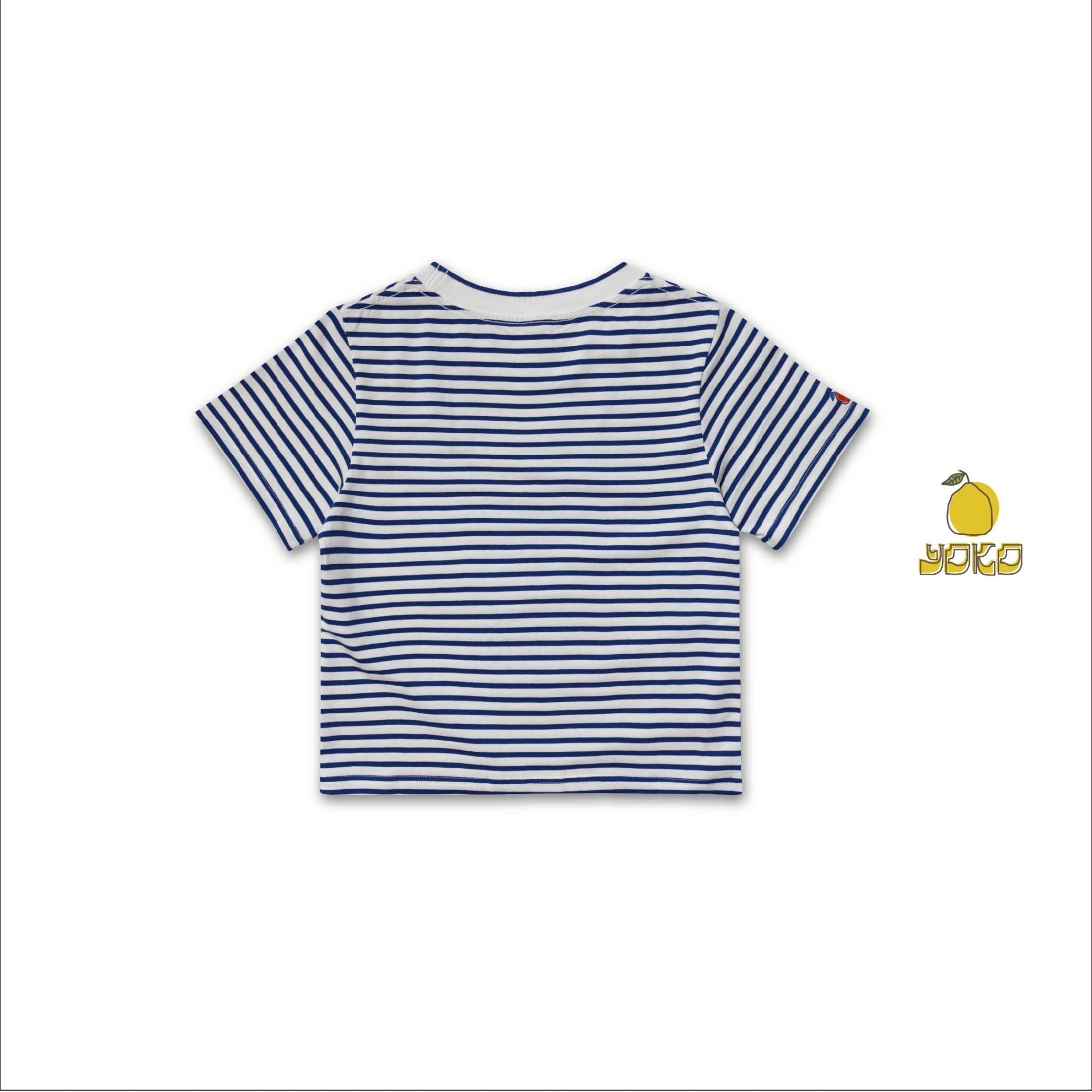 YOKO 條紋修身短版Tee