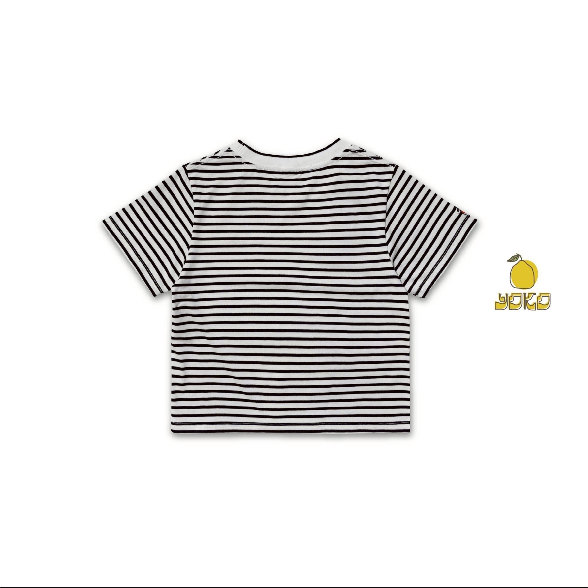 YOKO 條紋修身短版Tee
