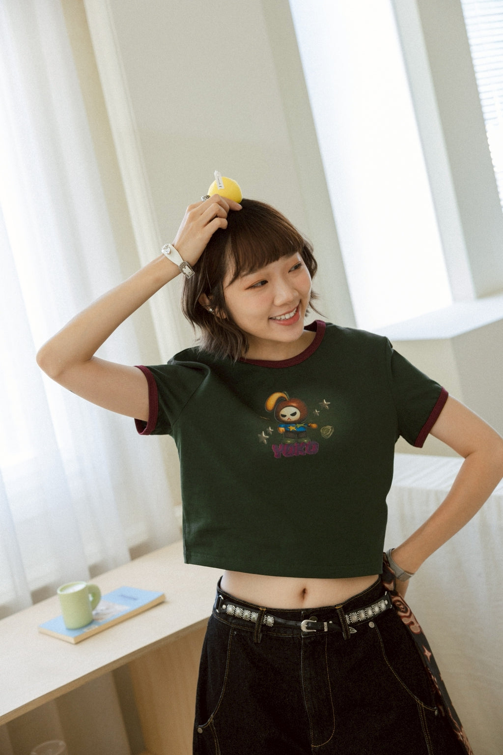 YOKO Logo Color-block T-shirt