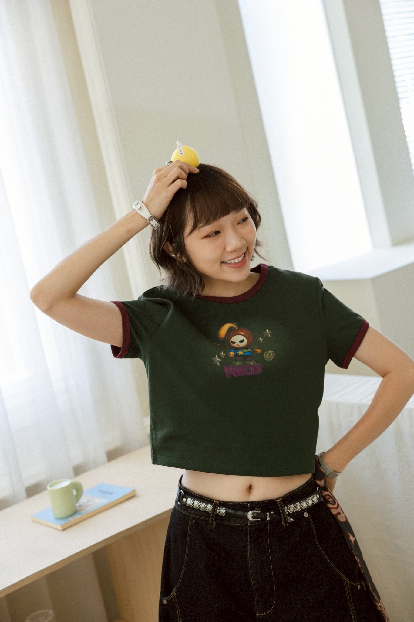 YOKO Logo Color-block T-shirt