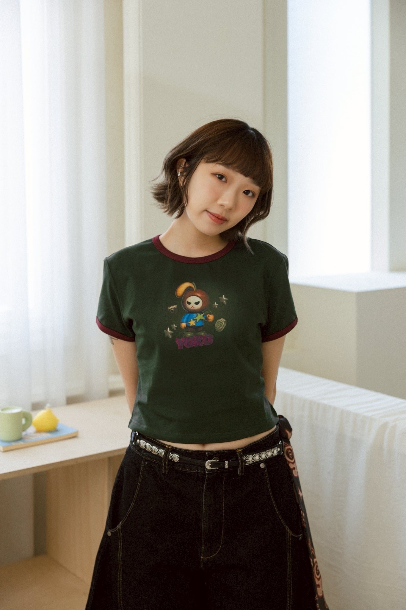 YOKO Logo Color-block T-shirt