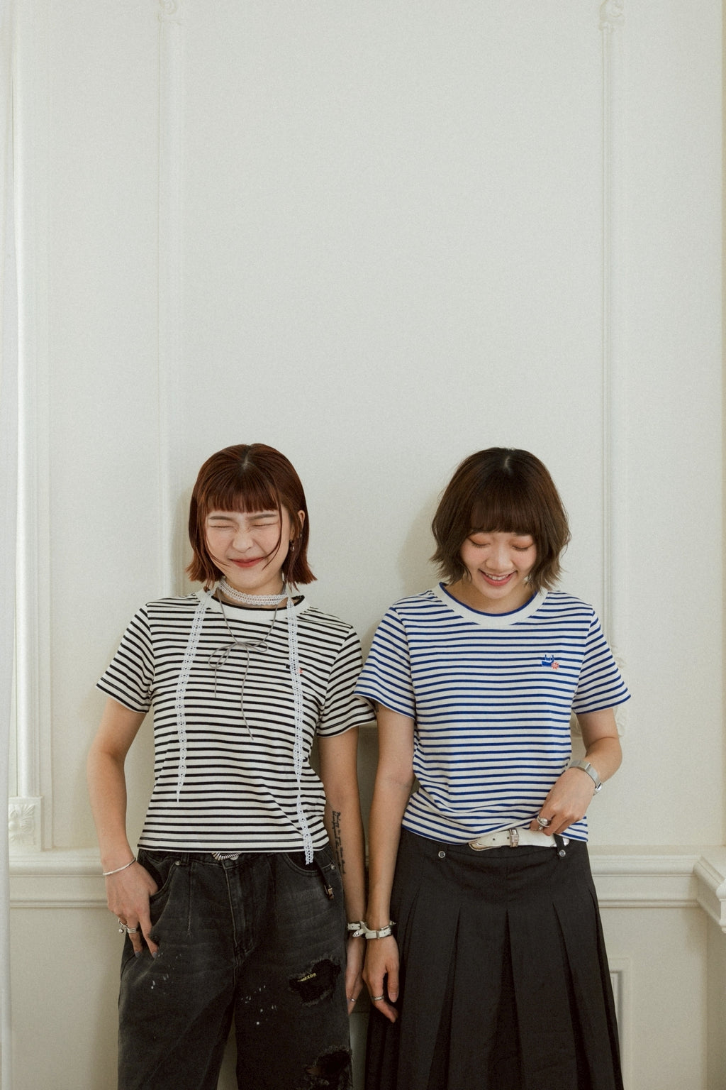 YOKO 條紋修身短版Tee